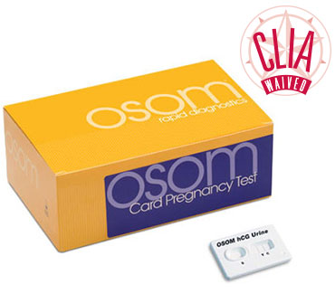 Pregnancy Test hCG Osom® Urine Card CLIA Waived  .. .  .  